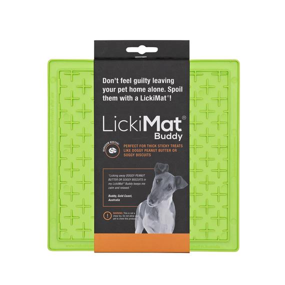 Dog slow feeder. LickiMat Classic Buddy green