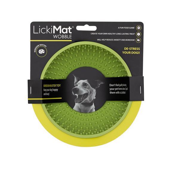Slow feeder for dogs. LickiMat Wobble green