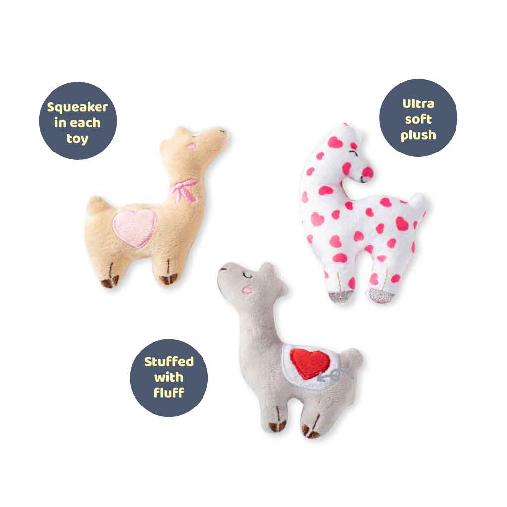 Love Llamas Plush dog toy 3 pack – Fringe Studio - The Happy Jack Co
