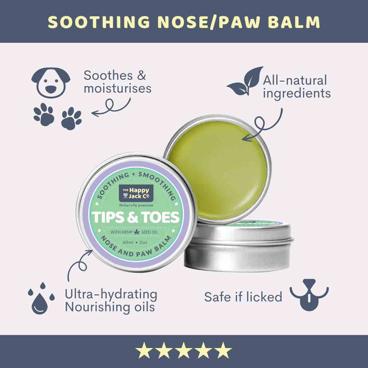 Tips &amp; Toes - Nose and Paw Balm - The Happy Jack Co